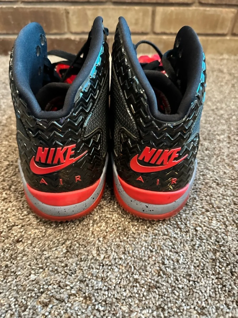 Nike Air Jordan Spike Forty PE Black Red Gray Basketball Shoes Size 12